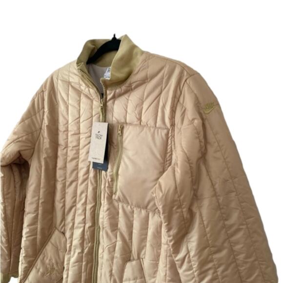 Nike Tech Pack Therma-Fit Quilted Long Jacket Coat‎ Beige Women's Medium New - Picture 9 of 11